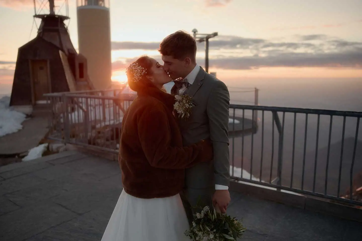 Best Swiss Wedding Venues – Our Complete Switzerland Guide 8 saentis wedding sunset 1